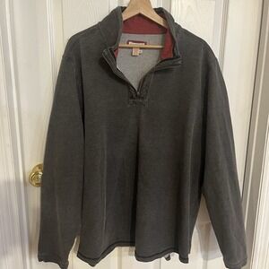 Carbon2Cobalt Mens XL Charcoal Gray Ribbed Heavy Knit 1/4 Zip Mock Neck‎ Sweater